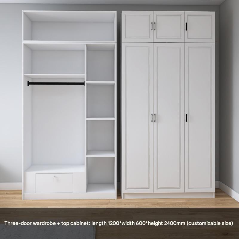 Corner Wardrobe Household Bedroom Small Apartment Solid Wood 90 Degree Master Bedroom Corner 7-character L-shaped Corner Wardrobe Combination Storage