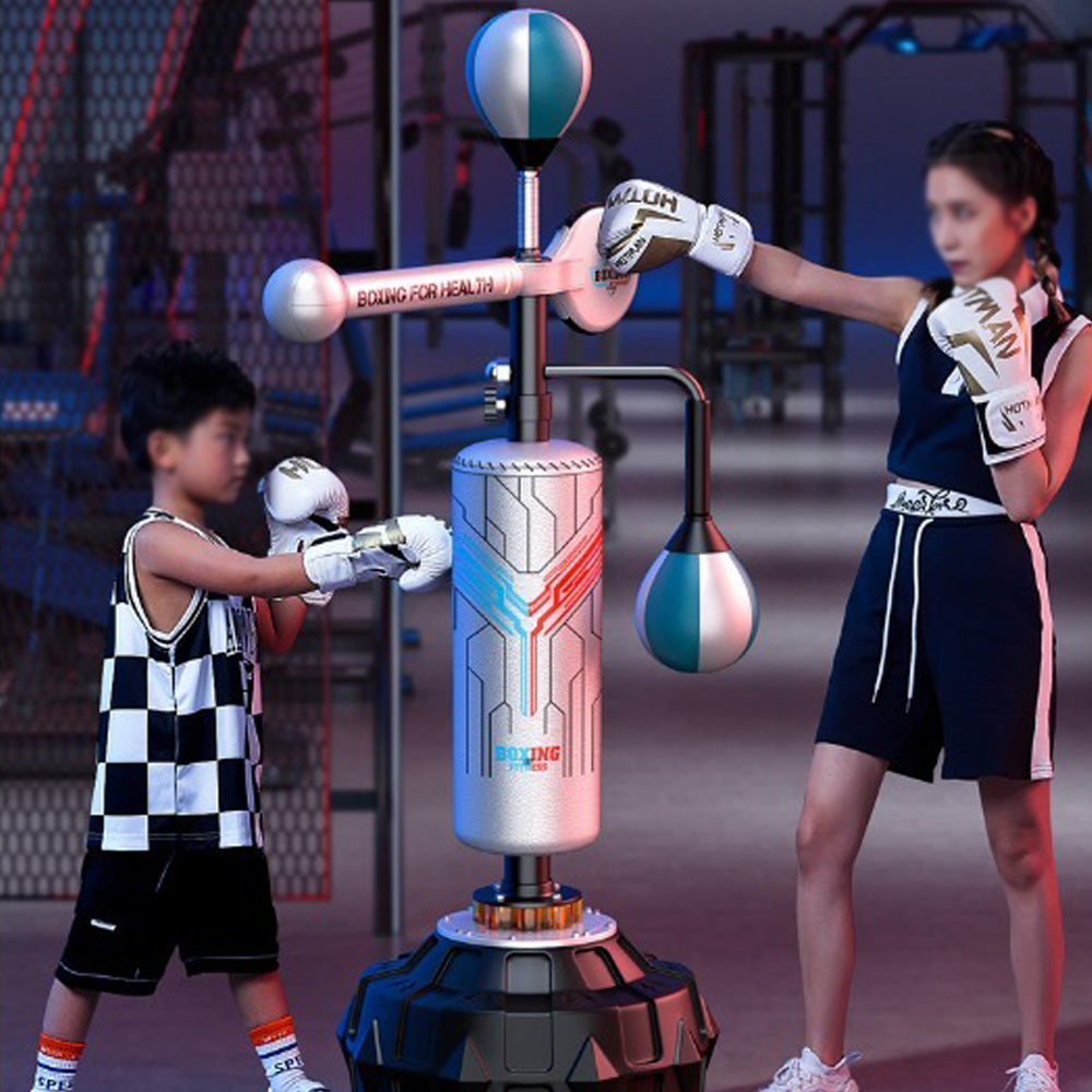 Sports Studio Children's Home Standing Boxing Sandbag Adjustable Height/silver