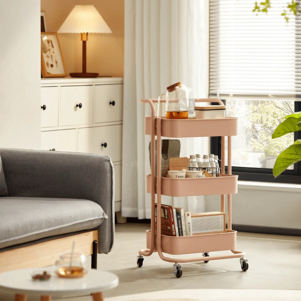 Linsay Strata 3-Tier Trolley, Pink