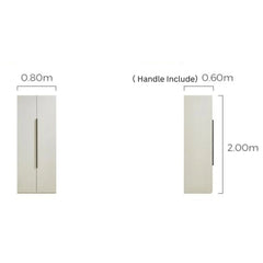 Linsay Stele 2-Door Wardrobe with Double Level Hanging