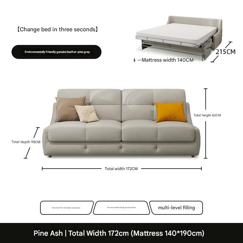 Muqifang Multi-functional Leather Flipped Sofa Bed Integrated Foldable Two-in-one Small Apartment Living Room New Dual-use