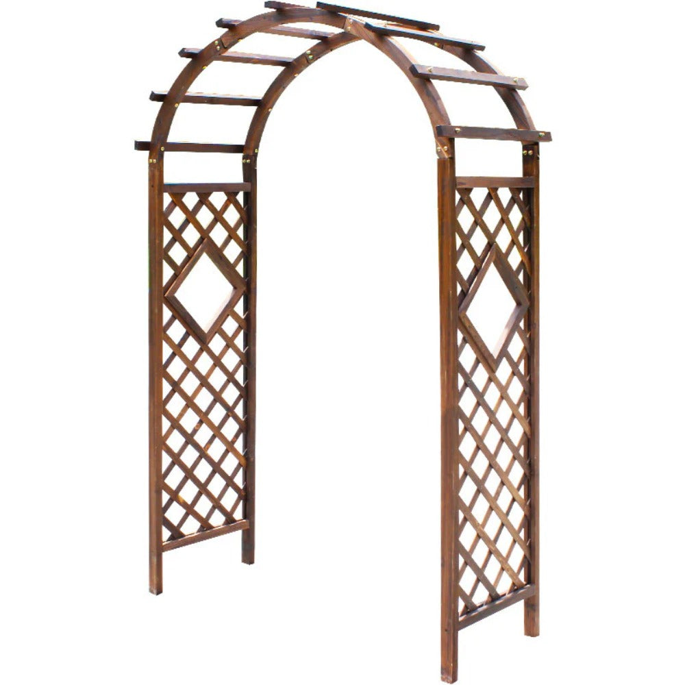 Homelements  Factory Direct Supply Courtyard Anti-corrosion Solid Wood Arch Garden Solid Wood Fence Arch Wooden Arch Carbonized Wood Arch