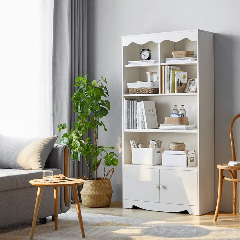 Linsay Renley Bookshelf with Storage Cabinet, White