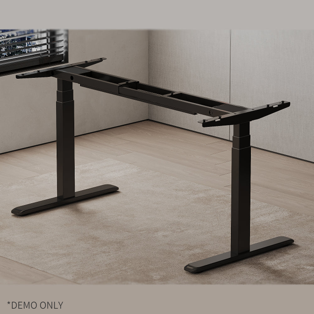 Homelements T423D 140*70cm  Dual Motor Electric Motorised Standing Desk Height Adjust Table Upward Mounting(inclu T423D 140*70cm Dual Motors Electric Motorised Standing Desk Height Adjust Table Upward Mounting(including Small Cable Slot for Power Adapter)