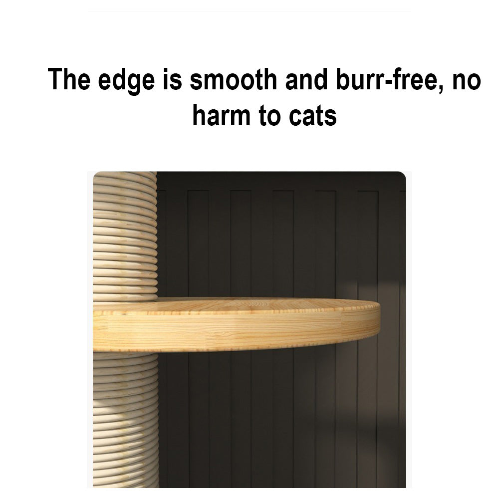 Homelements Solid Wood Four Seasons Universal Cat Bed Cat Villa Big Cat Climbing Frame Pet Bed Cat Shelf Cat Scratching Column Elegant Plush Kitten Wooden Houses Scratching Post Tower Platform Cat Tree
