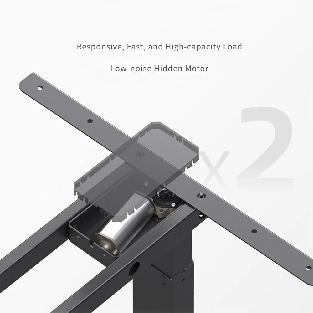 Homelements T423D 140*70cm  Dual Motor Electric Motorised Standing Desk Height Adjust Table Upward Mounting(inclu T423D 140*70cm Dual Motors Electric Motorised Standing Desk Height Adjust Table Upward Mounting(including Small Cable Slot for Power Adapter)