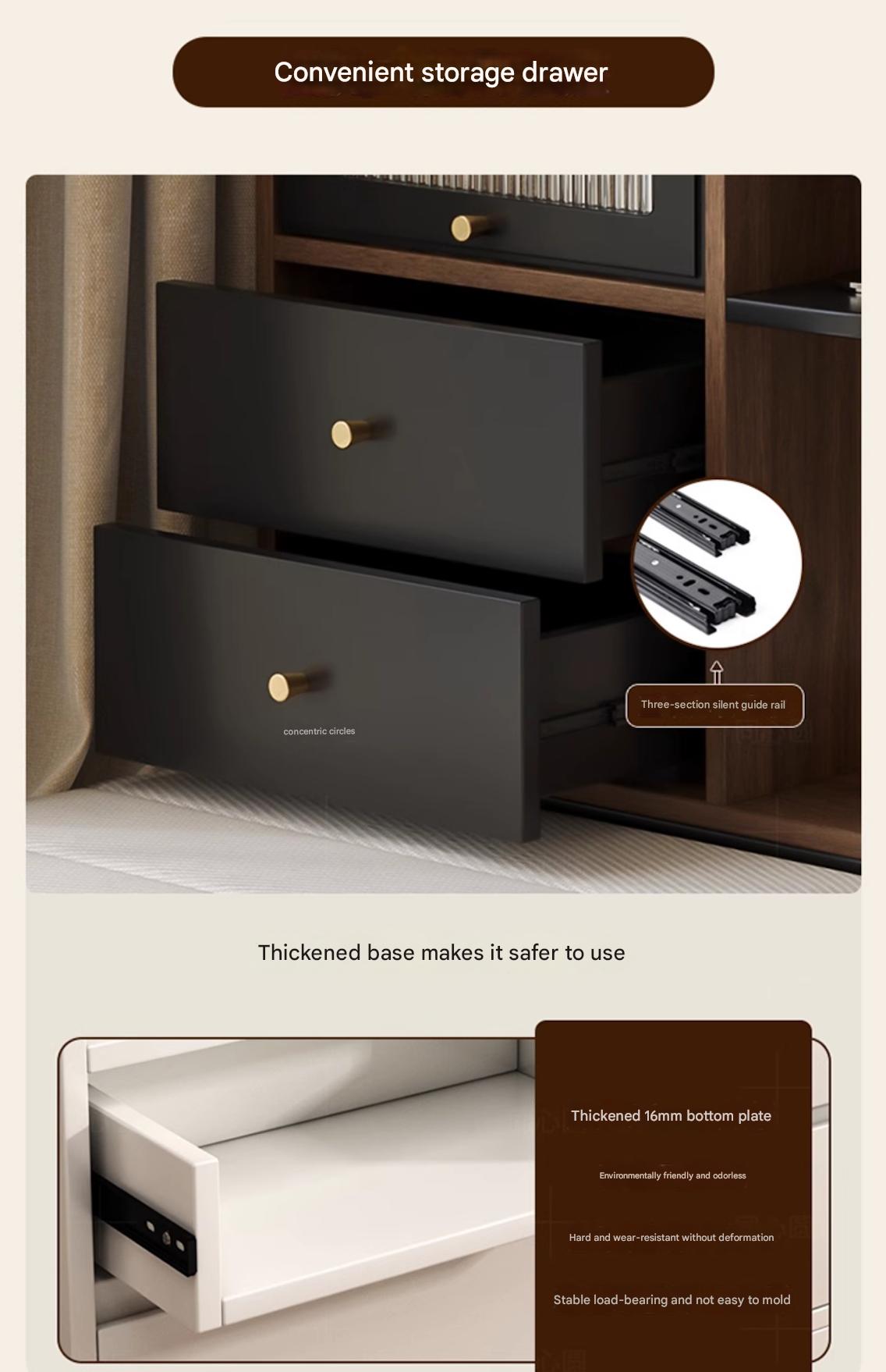 Bay Window Storage Cabinet with Drawers – Multi-Purpose Bedroom, Balcony & Living Room Organizer