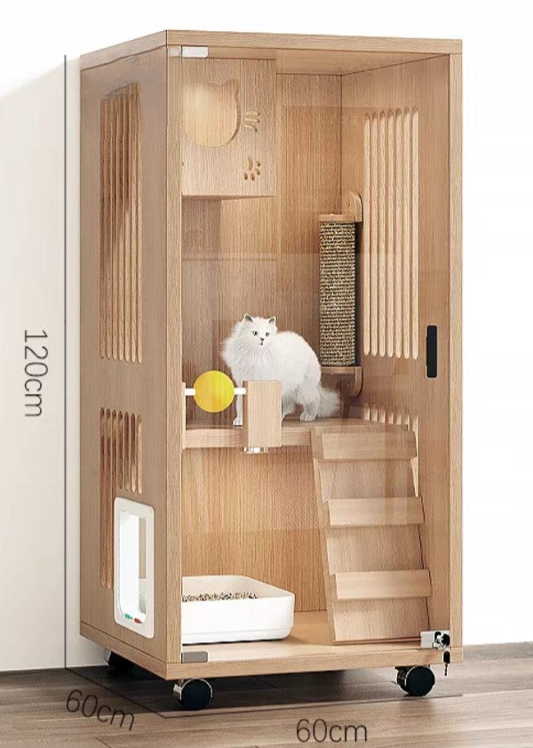 Homelements Modern Luxury Cat Nest Home Cat Nest Pet Cabinet Wooden Villa Home Cat House