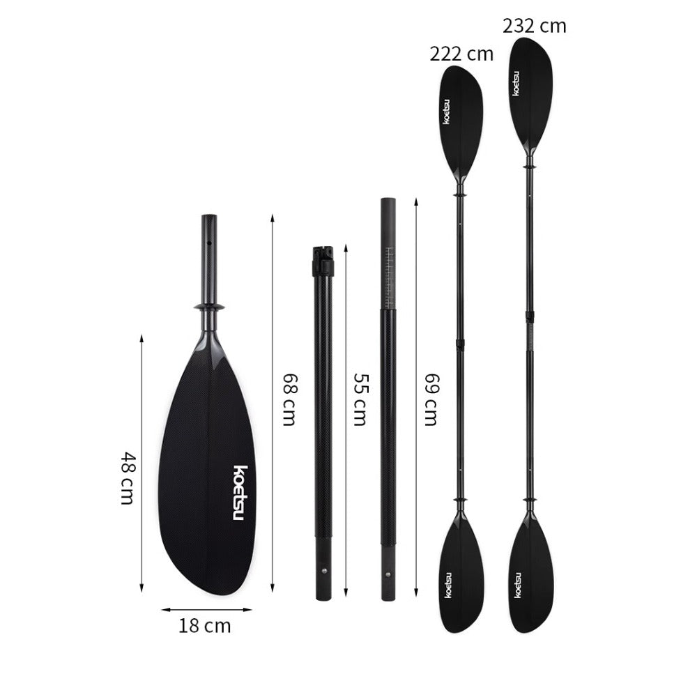 Sports studio Lightweight Detachable 2-Section Scoop Kayak Paddle Carbon Fiber Scoop Kayak Paddle