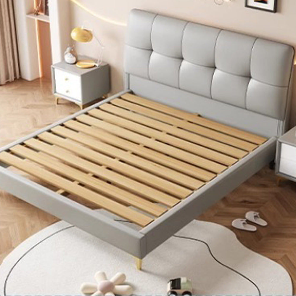 Homelements Cream Style Children's Bed 1.5 Meters and 1.8 Meters Boys and Girls Princess Soft Bed Master Bedroom Modern Simple Solid Wood Frame Bed