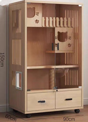 Homelements Modern Luxury Cat Nest Home Cat Nest Pet Cabinet Wooden Villa Home Cat House