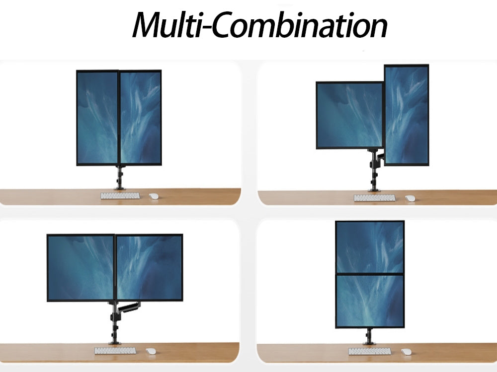 Homelements Gas Spring Desktop Stand and Monitor Support Arm with Double Steel Monitor Stand - SY-MA07