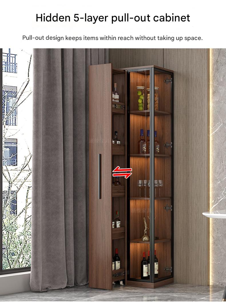 Corner Wine Cabinet Living Room Wall Display Cabinet Triangle Cabinet Household Medieval Style Dining Side Cabinet Locker