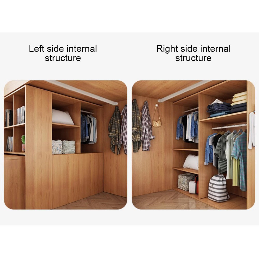 Homelements Upper Bed and Lower Table Combination Children's Bed Desk Wardrobe Integrated Loft Bed Storage Multifunctional Bunk Bed Small Apartment