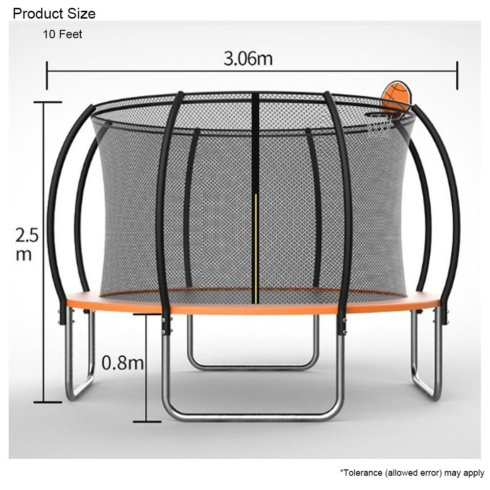 Sport Studio  Outdoor Trampoline Spring Bed Children's Play Kindergarten Jumping Bed with Ladder Outdoor Trampoline for Kids -10 Inches Child Outdoor Trampolines  Kids with Enclosures 10ft Jumping Children Trampoline