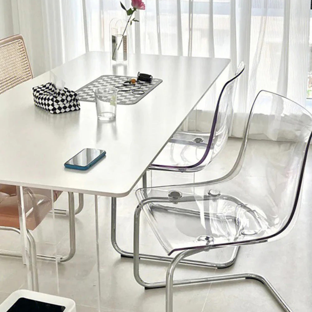 Homelements Creative/Acrylic Dining Chair/Designer Transparent Makeup Chair/Internet Celebrity Dressing Stool/Minimalist Crystal Home Dining Table Chair