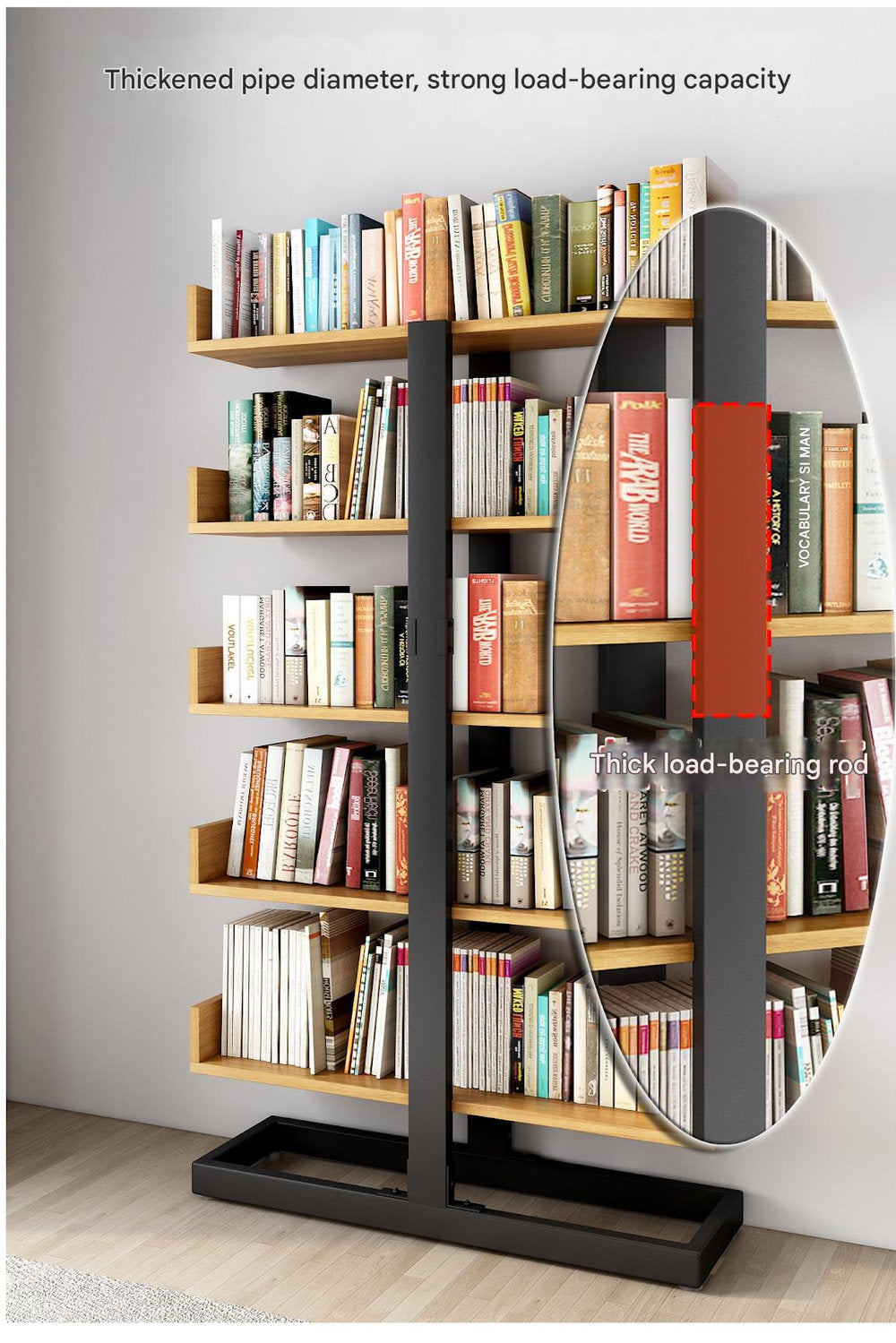 Multi-layer Bookshelf Floor-to-ceiling Shelf Integrated Wall Bookcase
