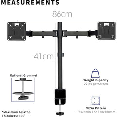 Homelements Dual Monitor Stand Arm Bracket  Black-SY-MA02