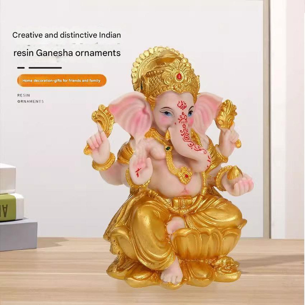 Creative Resin Crafts Indian Elephant Trunk God Home Living Room Office Desktop Ornament