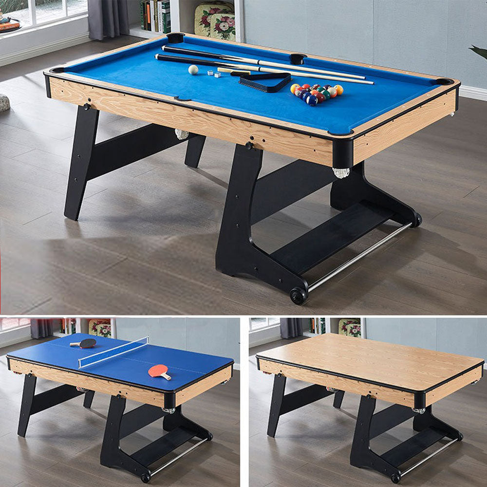 Sports studio 6 feet 1.8 meters indoor folding pool table (for adults and children), snooker table, table tennis table, conference table