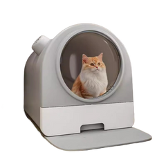 Homelements Large Capacity Covered Litter Box with Splash Guard Fully Enclosed Odour-proof Cat Toilet