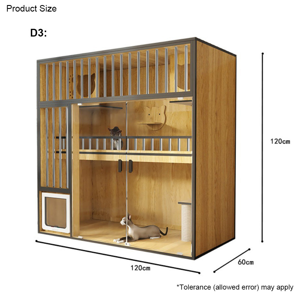 Homelements Luxury Wooden Cat House Cat Villa Home Indoor Pet Cabinet Integrated Cat House Drawer Type Cat Toilet with Built-in Storage Cabinet   Luxury Wooden Cat Furniture Breeding Luxury Cat House Luxury Cat  Pet Villa Nest Bed Cage Display Cage Cabine