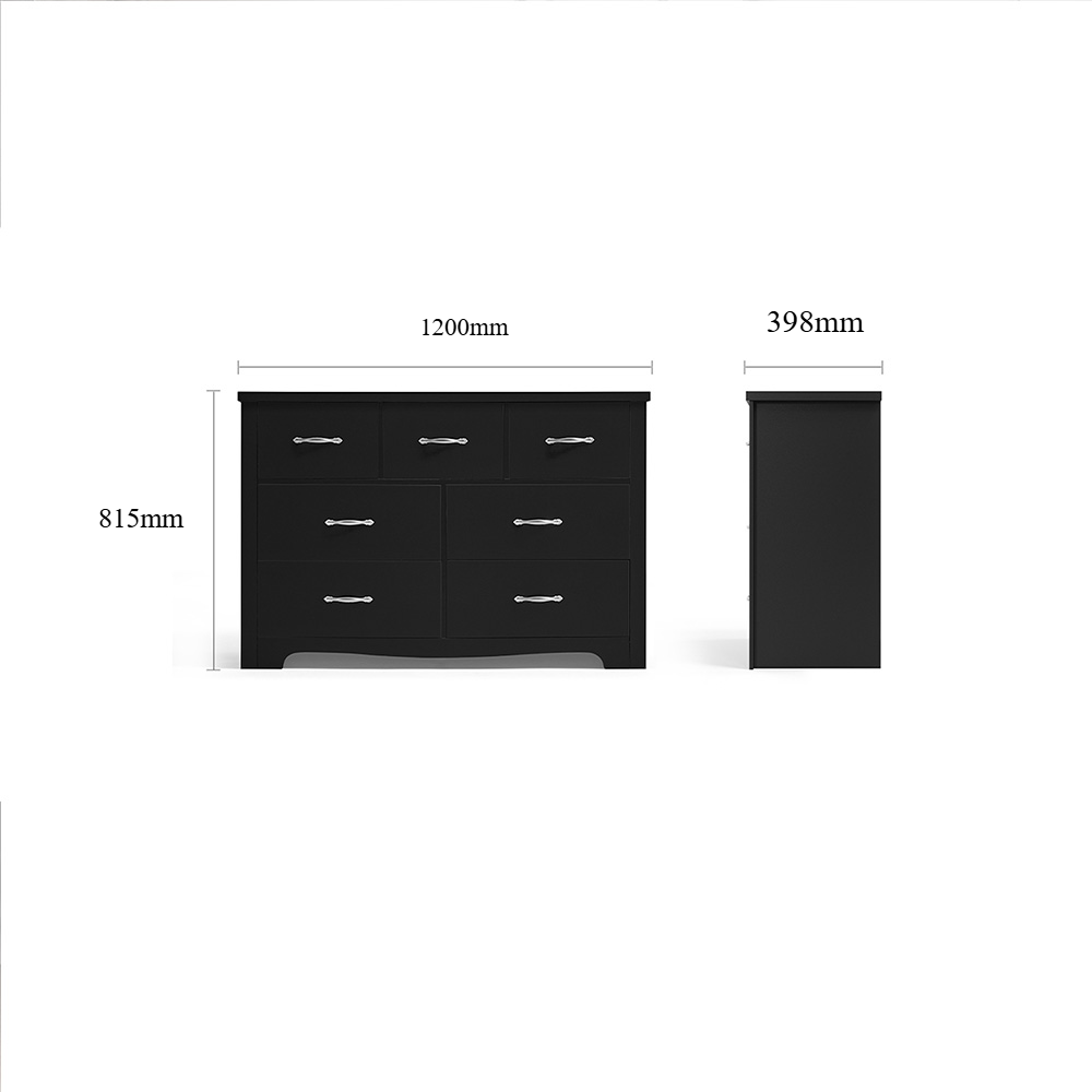 Linsay Chest of 7-drawer Cabinet Black