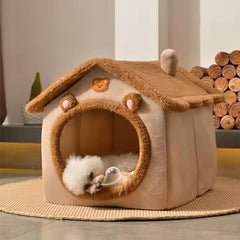 Luxury Foldable Pet House Removable Washable Cat and Puppy Cave Sofa for Dogs and Cats