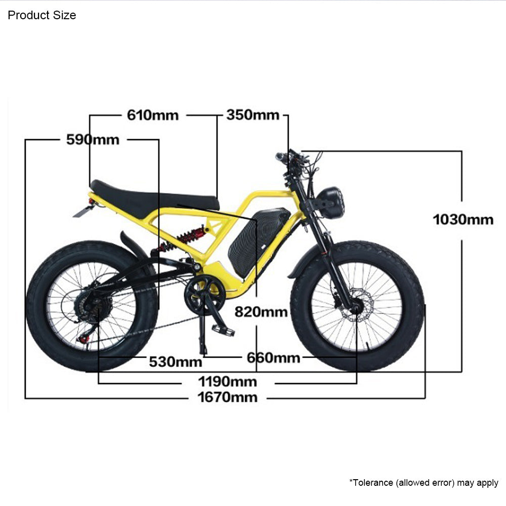 Sport Studio Off-road Snow Power Assisted Bicycle 20 Inch Electric Bicycle Fat Tire E-Bike Electrica Mountain Road Full Suspension Electric Bicycle -Jaguar -48V -750W/1500W -48V- 13AH/18AH-lithium Battery