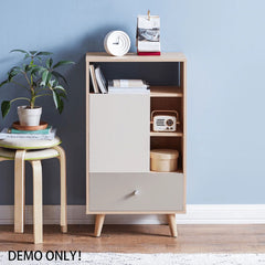 Linsay Juniper Storage Cabinet, Grey&White&Natural