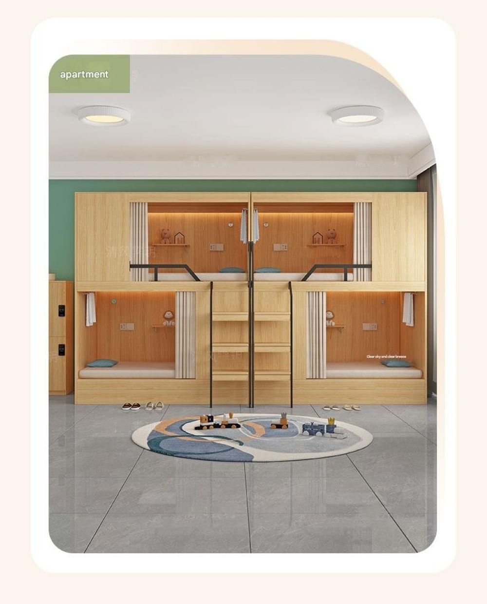 Youth Hostel Space Capsule Upper and Lower Beds Bunk Beds Adult E-sports Apartment Upper and Lower Bunks Custody Class School Dormitory High and Low Beds