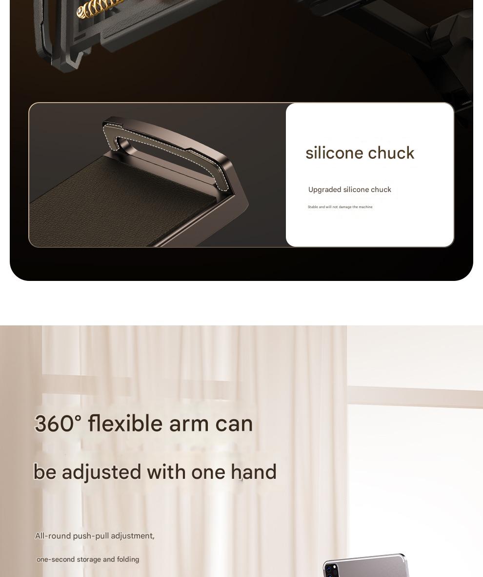 Mobile Phone Lazy Tablet Bracket Bedside Bed for Ipad Support Frame Desktop Cantilever Mobile Phone Holder Dormitory Computer Lying Down Watching Live Drama Artifact Multi-function Switch Universal Clip