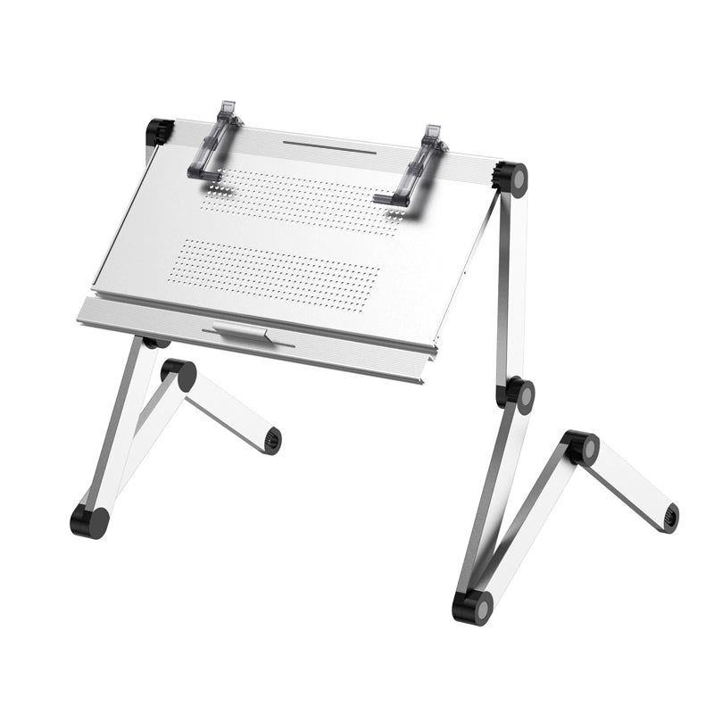 OMAX Bed Computer Desk - Lying Down Computer Workstation for Laptops, Foldable Stand, Perfect for Reading in Bed