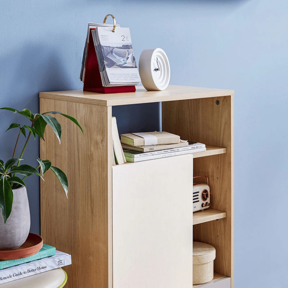 Linsay Juniper Storage Cabinet, Grey&White&Natural