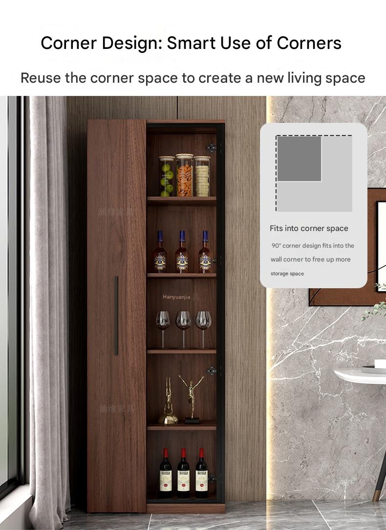 Corner Wine Cabinet Living Room Wall Display Cabinet Triangle Cabinet Household Medieval Style Dining Side Cabinet Locker