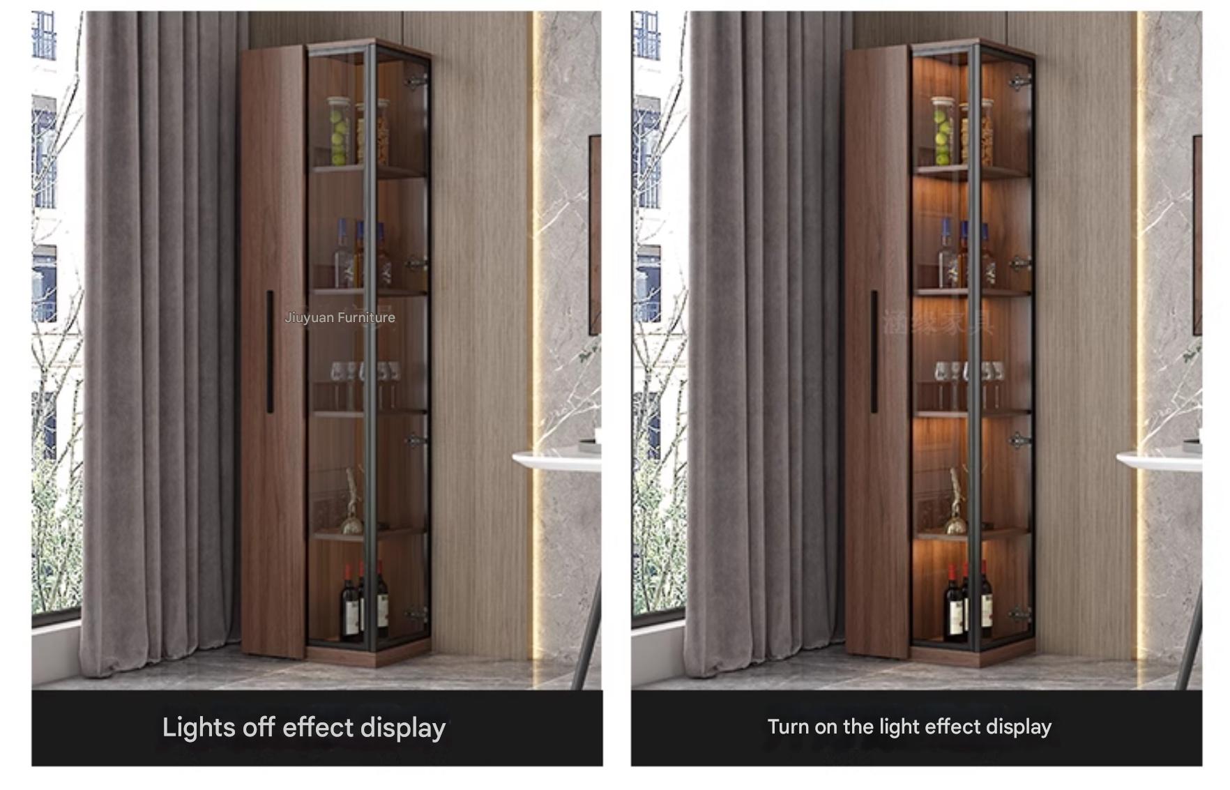 Corner Wine Cabinet Living Room Wall Display Cabinet Triangle Cabinet Household Medieval Style Dining Side Cabinet Locker