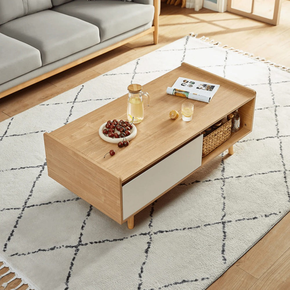 Linsay Karo Coffee Table, Natural & White