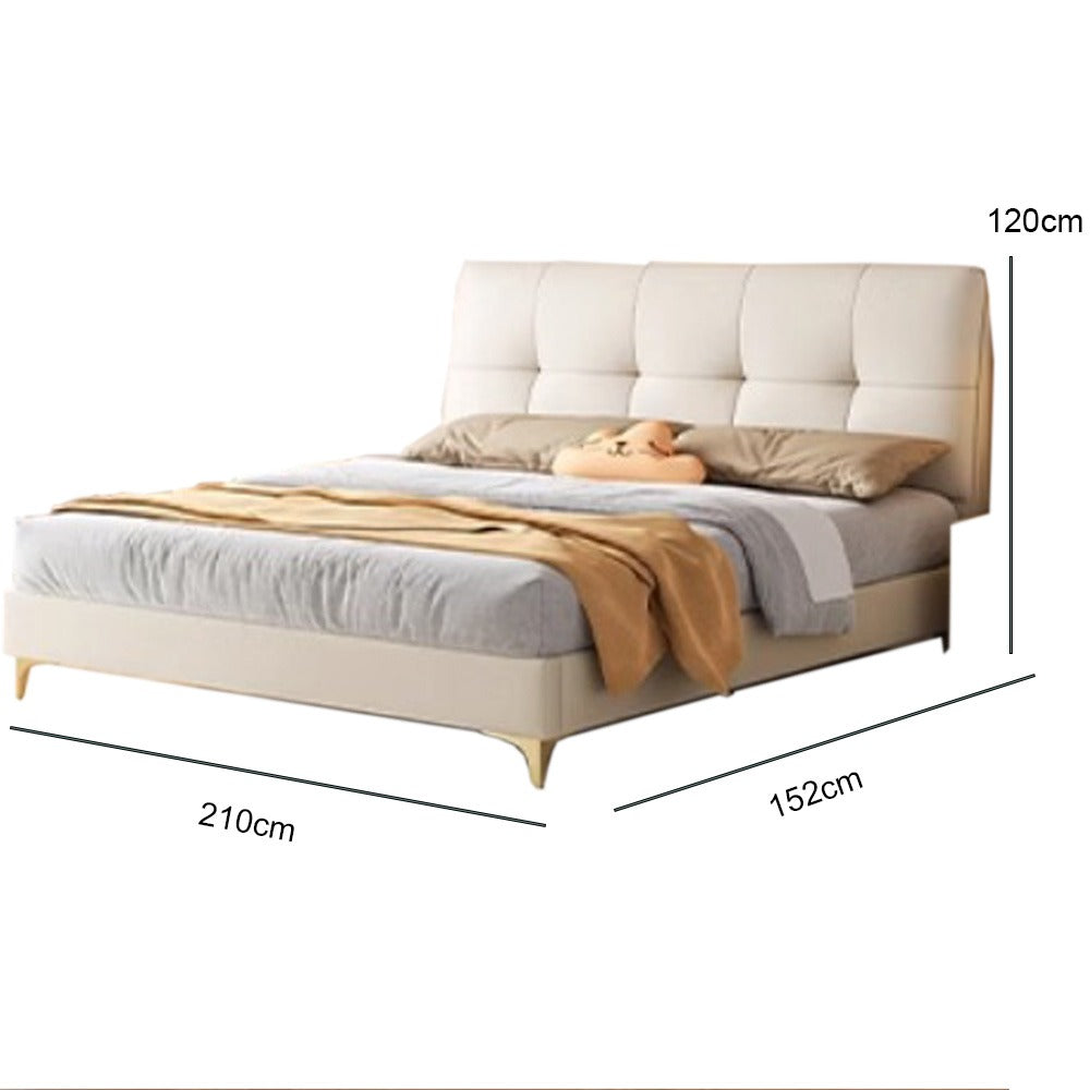 Homelements Cream Style Children's Bed 1.5 Meters and 1.8 Meters Boys and Girls Princess Soft Bed Master Bedroom Modern Simple Solid Wood Frame Bed