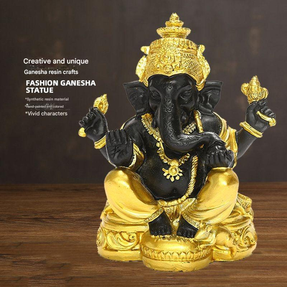 Creative Hindu Elephant God Ornament Resin Craft Ornament Modern Home Decor