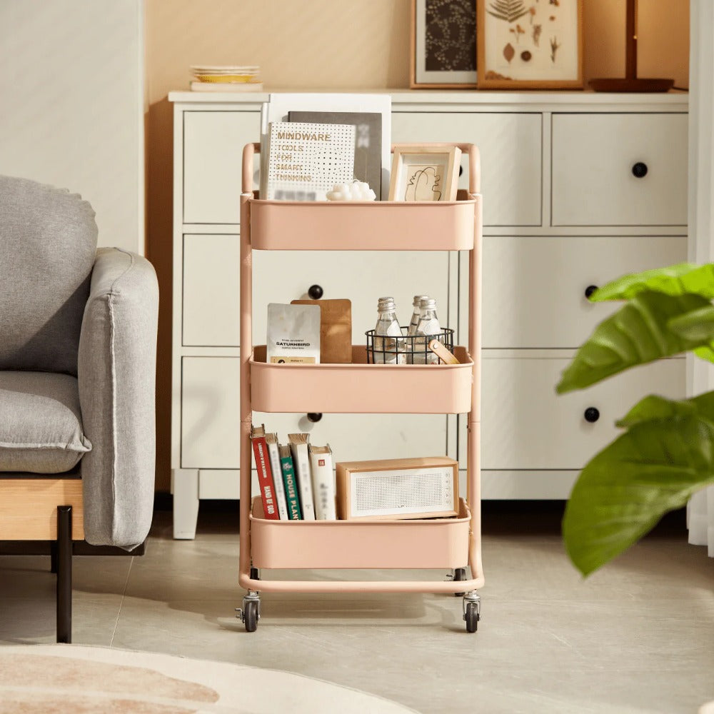 Linsay Strata 3-Tier Trolley, Pink