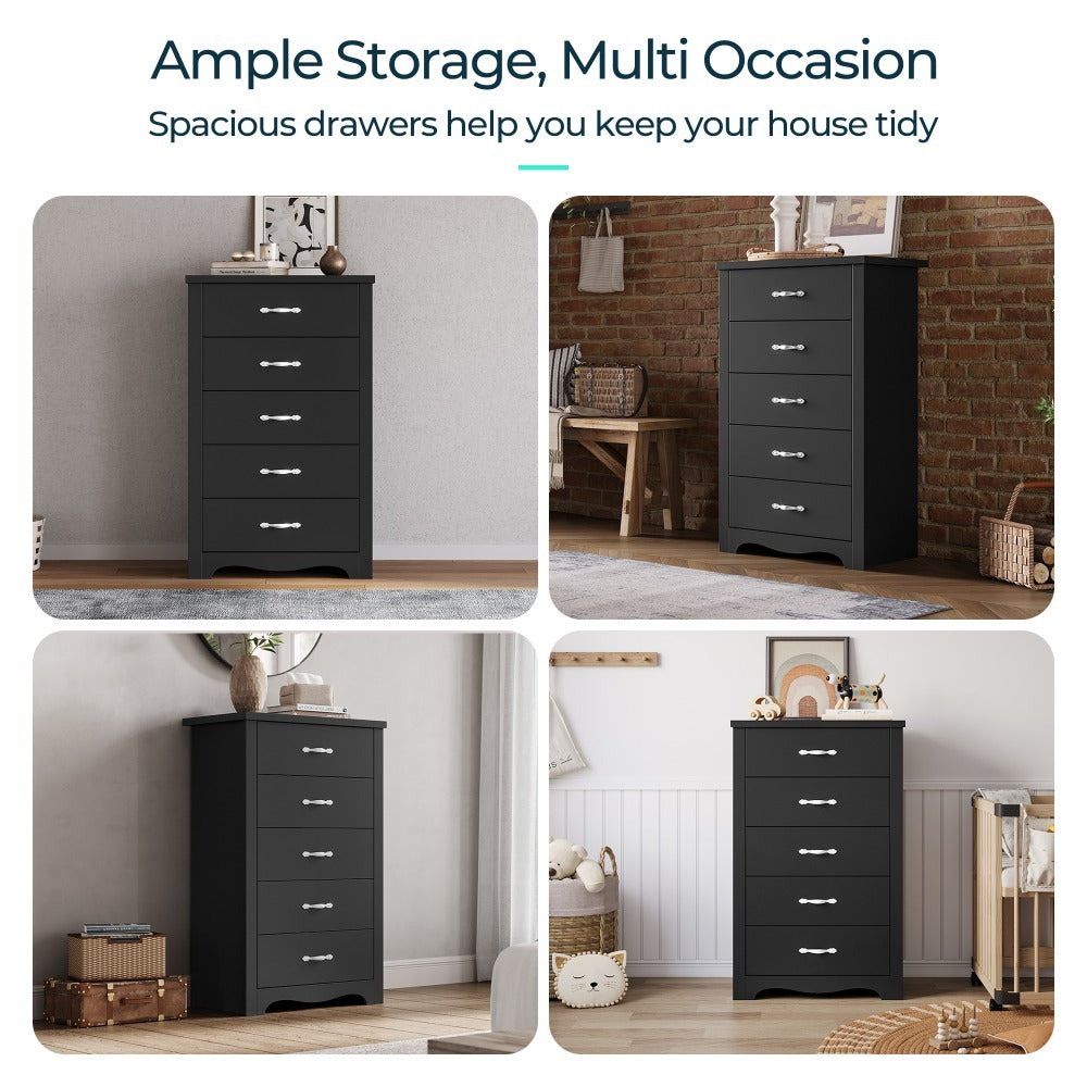 Linsay Rena 5 Drawers Black