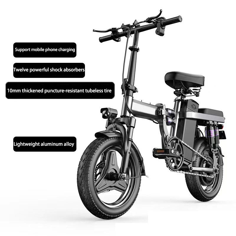 Sports Studio City Aluminum Alloy Electric Folding Bicycle Bike 48V 400W Electric Bicycle 14 Inch Scooter Portable City Electric Bike 25 Km/H F12