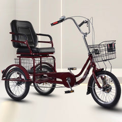Sports Studio 16 Inch 3 Wheel Bicycle Adult Tricycle with Basket Wider Seat