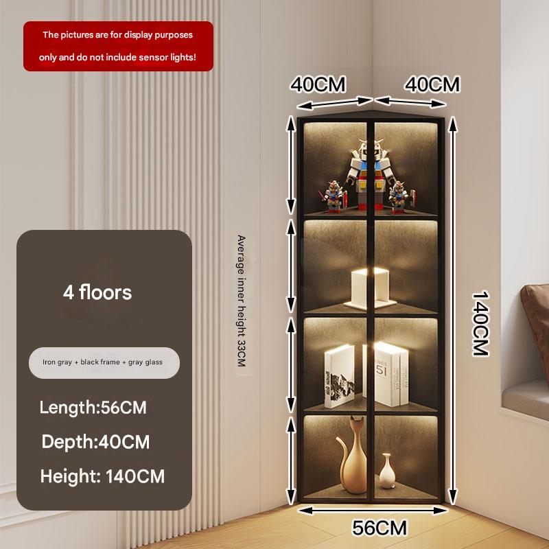 Simple Light Luxury Corner Cabinet Corner Triangle Right Angle Corner Corner Rack Living Room Bedroom Storage Floor Against The Wall