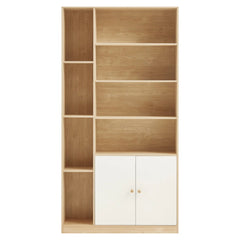 Linsay Noble Bookshelf with Storage Cabinet, Natural & White