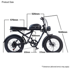 Sport Studio US Retro Off-Road Snow Assisted Bicycle 20 Inch Electric Bicycle  Powerful Motor E Mountain Bike Battery Cycle Electric Bicycle  Fast E Bike -S2 RX-48V-750W/1500W-48V-18AH/23AH-lithium Battery