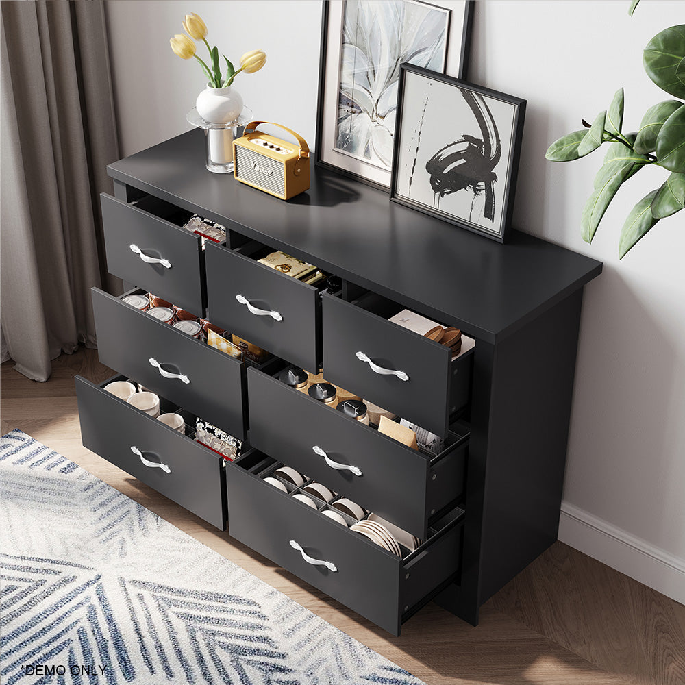 Linsay Chest of 7-drawer Cabinet Black