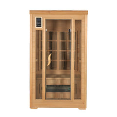 Homelements 1800W Hemlock Sauna Room  for 2 People Far Infrared Sweat Steaming Room Ring Heating Carbon Plate Room Home Sweating Cabin Movable Sweat Steaming Box