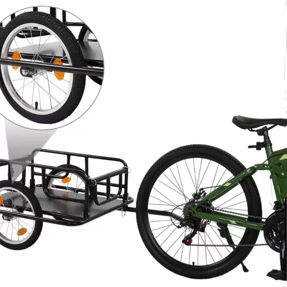 Sports studio Foldable Bike Cargo Towing Cart, 50kg Max Load