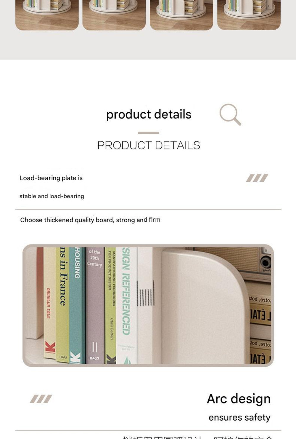 Rotating Bookshelf 360-degree Bookcase Round Vertical Floor Bookshelf Household Space Saving